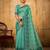 sea green premium cotton blend saree | women's floral border party wear drape