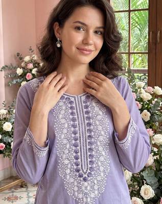 Women Ethnic Motifs Embroidered Regular Thread Work Kurta with Trousers & With Dupatta 6