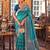 teal blue banarasi silk blend saree for women | premium wedding & festive ethnic wear