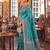 teal blue banarasi silk blend saree for women | premium wedding & festive ethnic wear