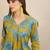 Floral Printed V-Neck A-Line Kurta with Trousers