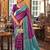 purple banarasi silk blend saree with contrast border | premium festive party wear