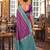 purple banarasi silk blend saree with contrast border | premium festive party wear