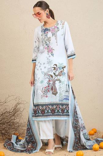 Ethnic Motifs Printed Kurta With Trousers & Dupatta