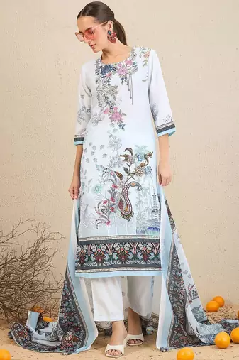 Ethnic Motifs Printed Kurta With Trousers & Dupatta