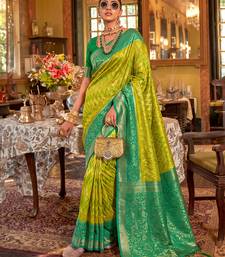 light green banarasi silk blend saree for women | exquisite woven wedding ethnic wear