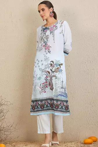 Ethnic Motifs Printed Kurta With Trousers & Dupatta