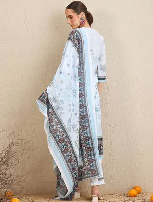 Ethnic Motifs Printed Kurta With Trousers & Dupatta 6