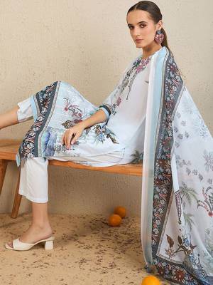 Ethnic Motifs Printed Kurta With Trousers & Dupatta 7