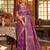 regal purple banarasi silk blend saree | heavy zari woven festive & wedding drape