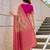 beige cotton blend saree for women | pink border festive & party ethnic wear
