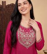 Women Ethnic Motifs Embroidered Regular Kurta with Trousers & With Dupatta