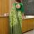 light green cotton blend saree for women | dark green border festive party wear