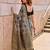 grey cotton blend saree for women | black zari border formal & party ethnic wear