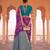 purple soft silk blend saree with teal border | festive & wedding wear for women