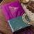 purple soft silk blend saree with teal border | festive & wedding wear for women