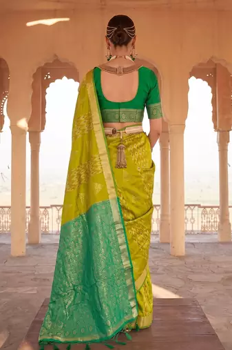 mustard soft silk blend saree | festive & wedding ethnic wear for women