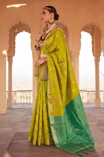 mustard soft silk blend saree | festive & wedding ethnic wear for women