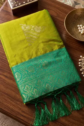 mustard soft silk blend saree | festive & wedding ethnic wear for women
