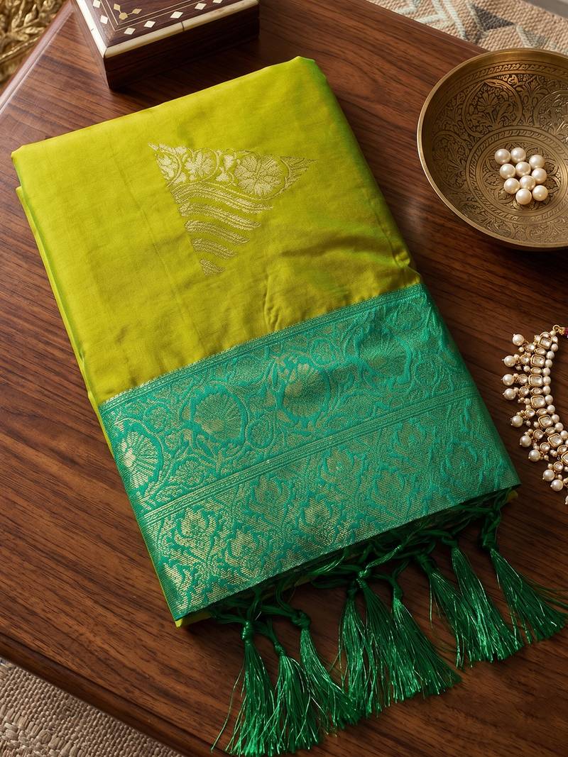 mustard soft silk blend saree | festive & wedding ethnic wear for women