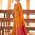 orange soft silk blend saree with pink border | haldi & festive wear for women