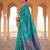 sky blue soft silk blend saree | navy contrast border traditional wear for women