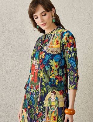 Women Floral Printed Regular Pure Cotton Kurta with Trousers 3