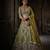 olive green Embroidery Sequins With Cancan Net Lehenga Choli Set