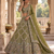 olive green Embroidery Sequins With Cancan Net Lehenga Choli Set