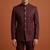 Maroon thread work bandhgala on jacquard