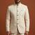 Ivory thread work bandhgala on jacquard fabric