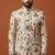 Cream multicolor printed bandhgala for men