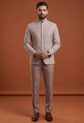 Light pink bandhgala an jacquard fabric 2
