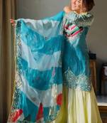 Women's Beautiful Embroidery Work Satin Silk Fabric Straight Kurta Gharara and Dupatta Set