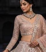 Onion Pink Coding Sequins Stone With Cancan Net Lehenga Choli Set