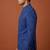 Blue bandhgala with thread work on jacquard