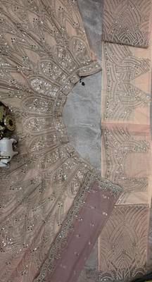 Onion Pink Coding Sequins Stone With Cancan Net Lehenga Choli Set 4