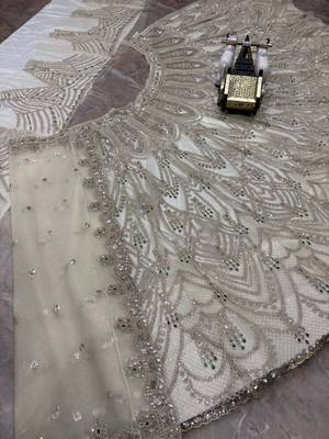white color Coding Sequins Stone Work With Cancan Net Lehenga Choli Set 3
