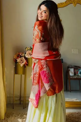 Embroidery Satin Silk Fabric Straight Kurta Gharara and Dupatta Set