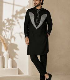 Black embroidered lachka kurta pant set