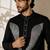 Black embroidered lachka kurta pant set