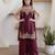 Women's Beautiful Embroidery Work Fandy Satin Fabric Straight Kurta Palazzo and Dupatta Set