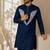 Teal blue premium embroidered lachka kurta pant set