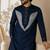 Teal blue premium embroidered lachka kurta pant set