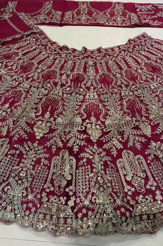 Rani Pink Embroidery Sequins with Can-Can Net Lehenga Choli Set