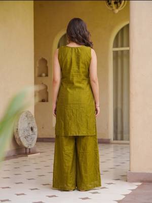 Embroidery Fandy Satin Fabric Straight Kurta Palazzo and Dupatta Set 4