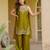 Embroidery Fandy Satin Fabric Straight Kurta Palazzo and Dupatta Set