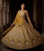 yellow Embroidery Sequins With Cancan silk blend Lehenga Choli Set