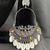 Oxidised Silver Multicolor Chandbali Earrings with Cowrie Shell Drops for Women, Navratri Garba Tribal Jewellery Set