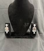 Oxidised Silver Peach Stone Drop Earrings for Women, Traditional Tribal Ethnic Earrings for Navratri Garba